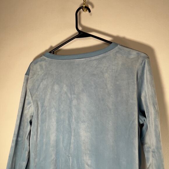 Serra Sky Blue Velour Set Top & Pants Women's Medium Pajamas Athletic Sweats - Picture 14 of 16
